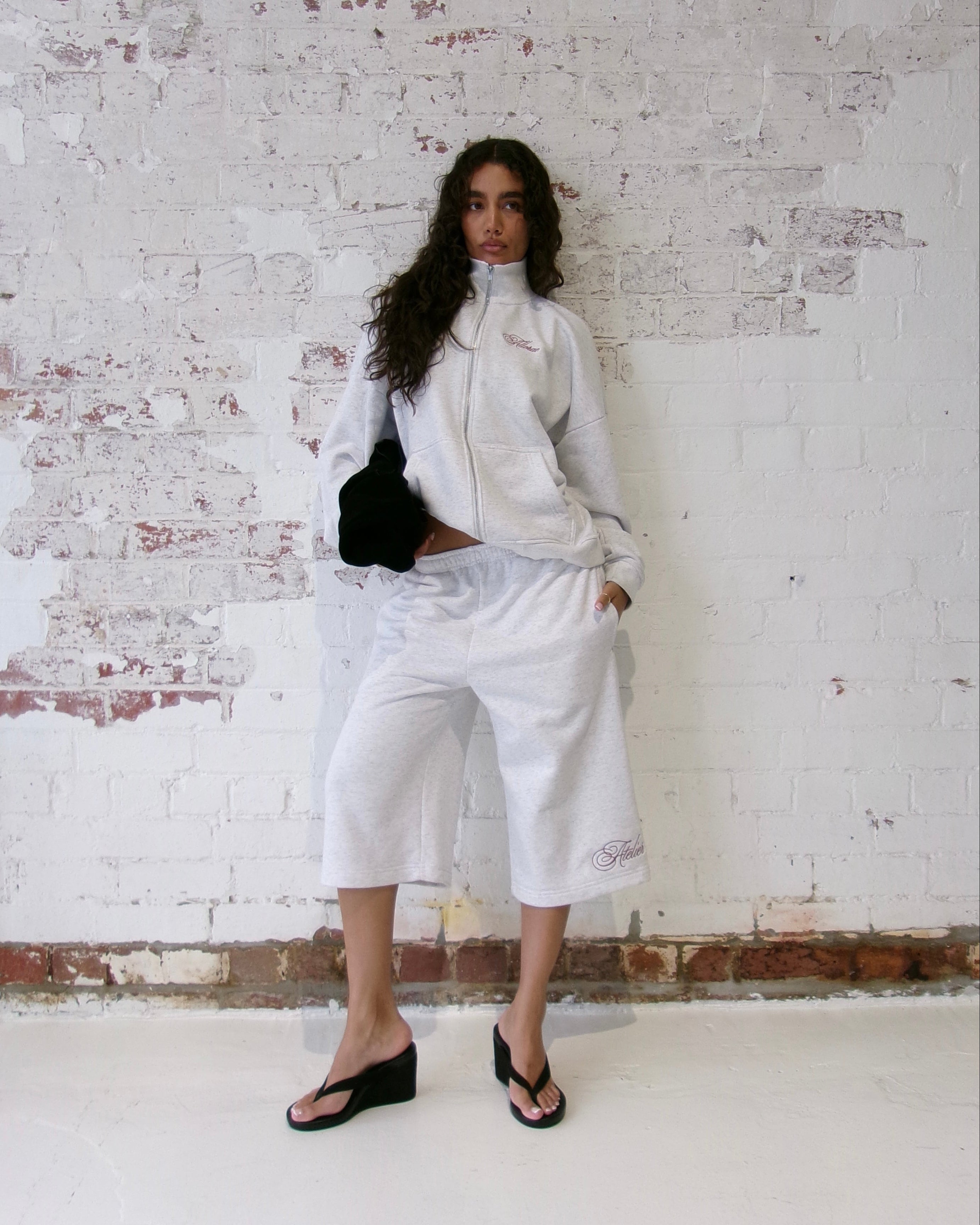 Light grey high neck zip up jumper mode mischief south st