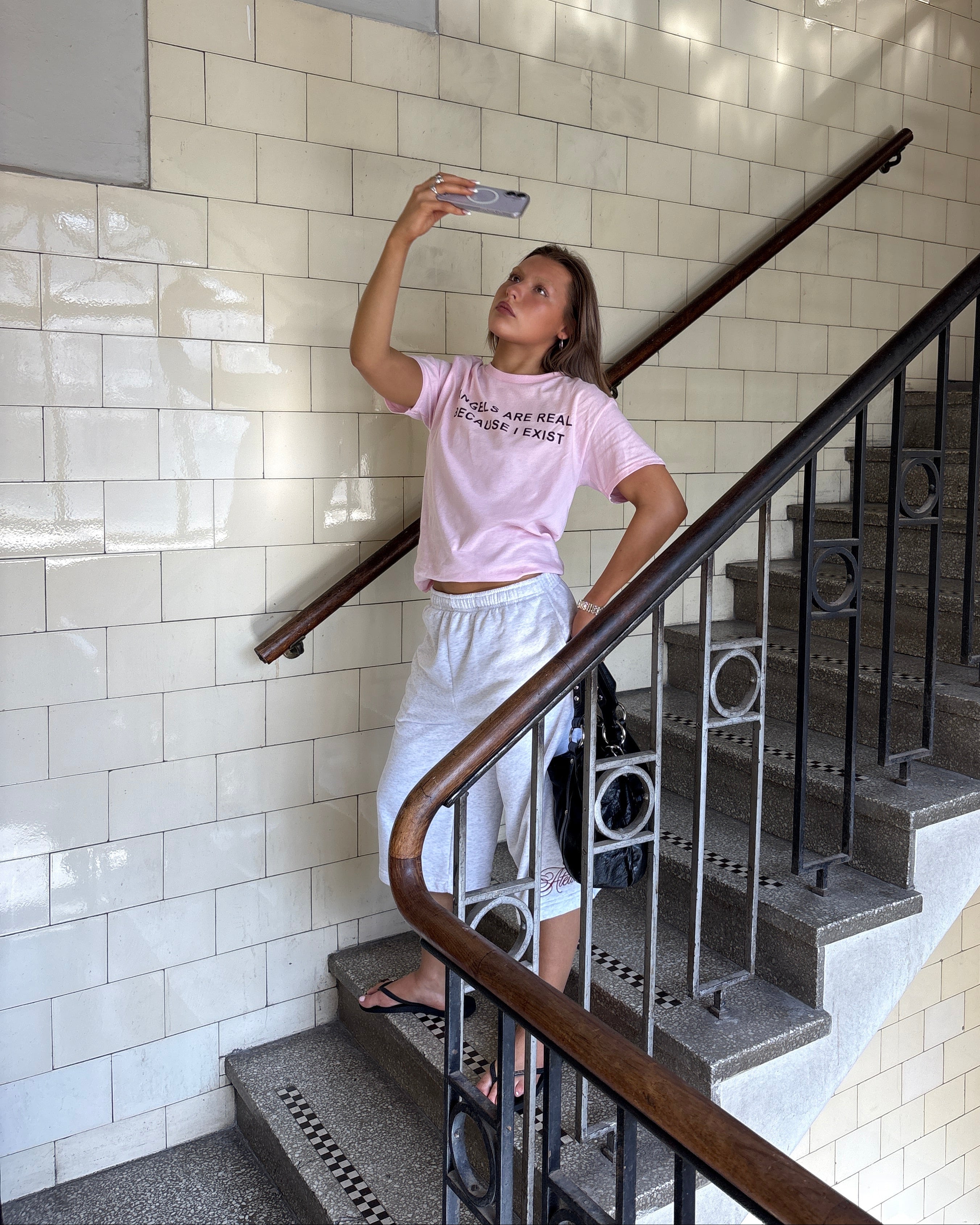 Pink slogan t shirt, little yarn graphic tee, 2000’s fashion, oversized tee, other normal tee